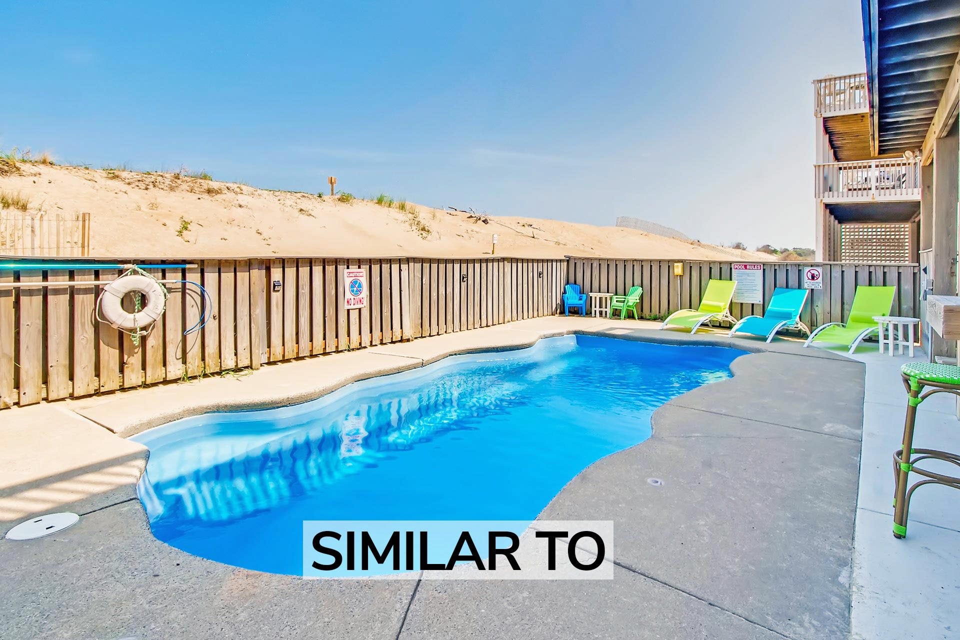 Surf Or Sound Realty 1214 Dream Gables Similar To Pool Area 2 Label