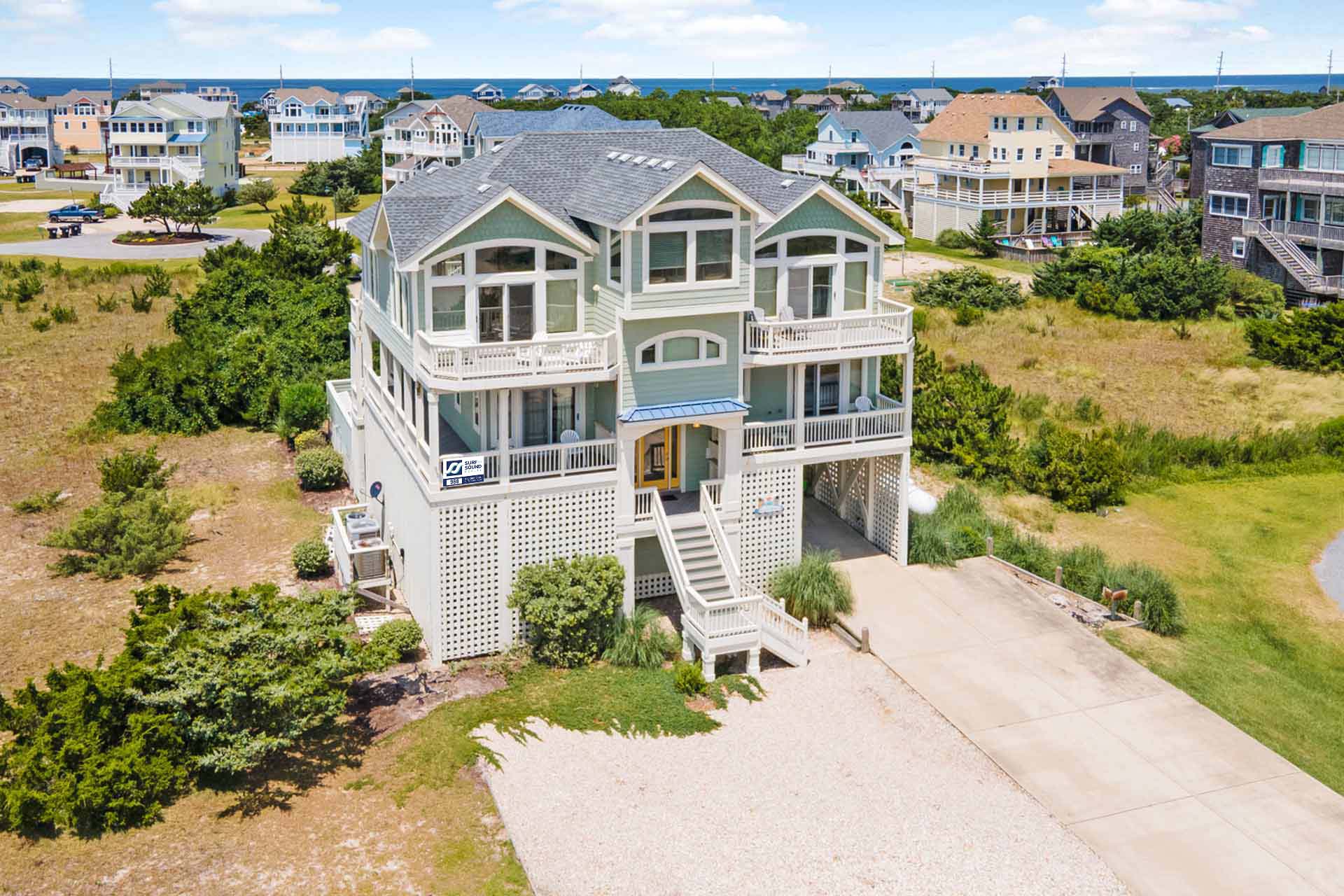 Surf Or Sound Realty 968 A Little Bit Of Heaven Drone Front Exterior