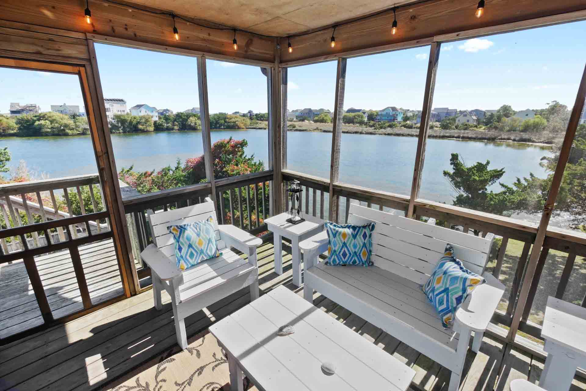 Surf Or Sound Realty 393 Sandfiddler Screened In Porch 3 3360031