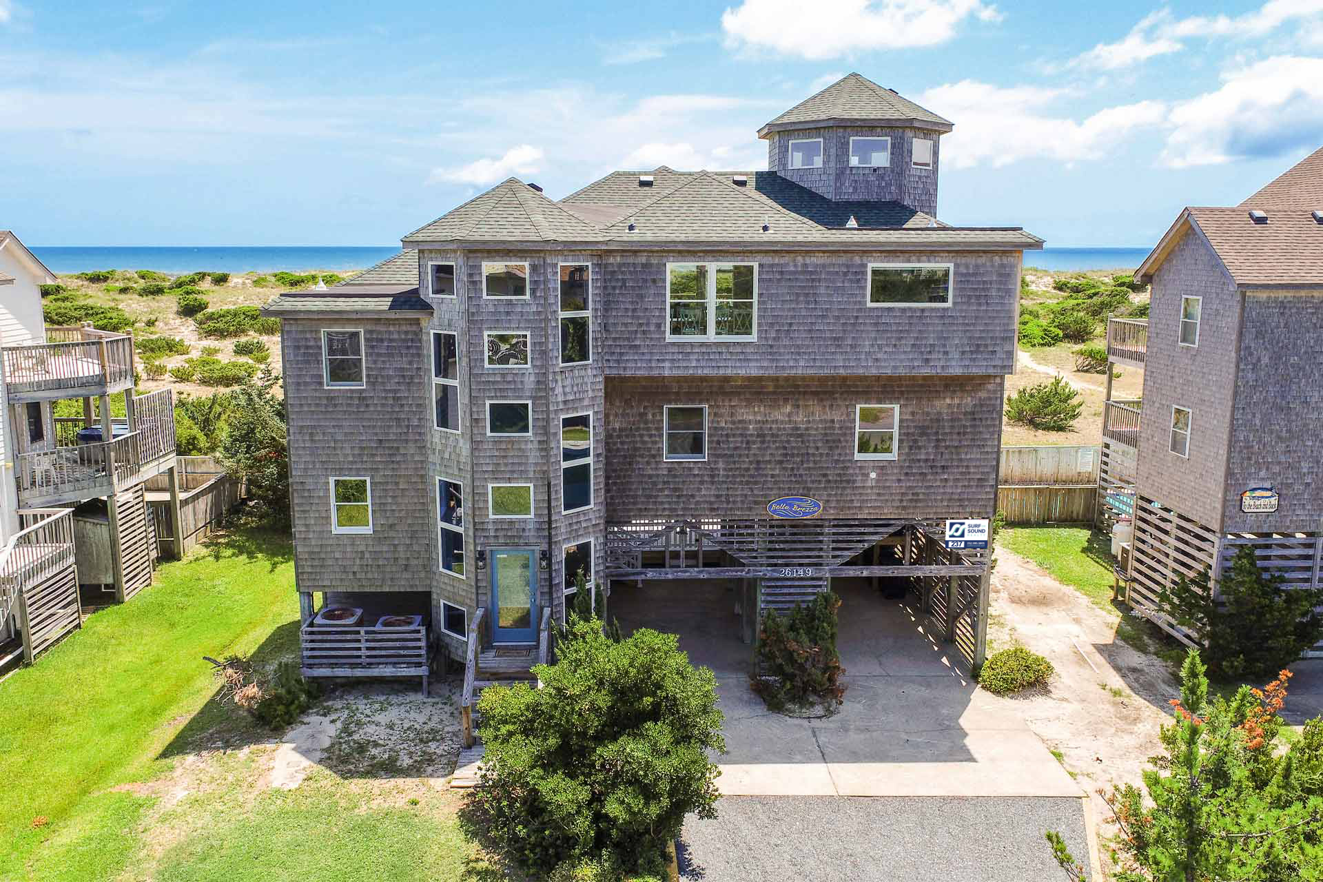 Surf Or Sound Realty 237 Bella Breeza Straight On Drone Image Main 3358038