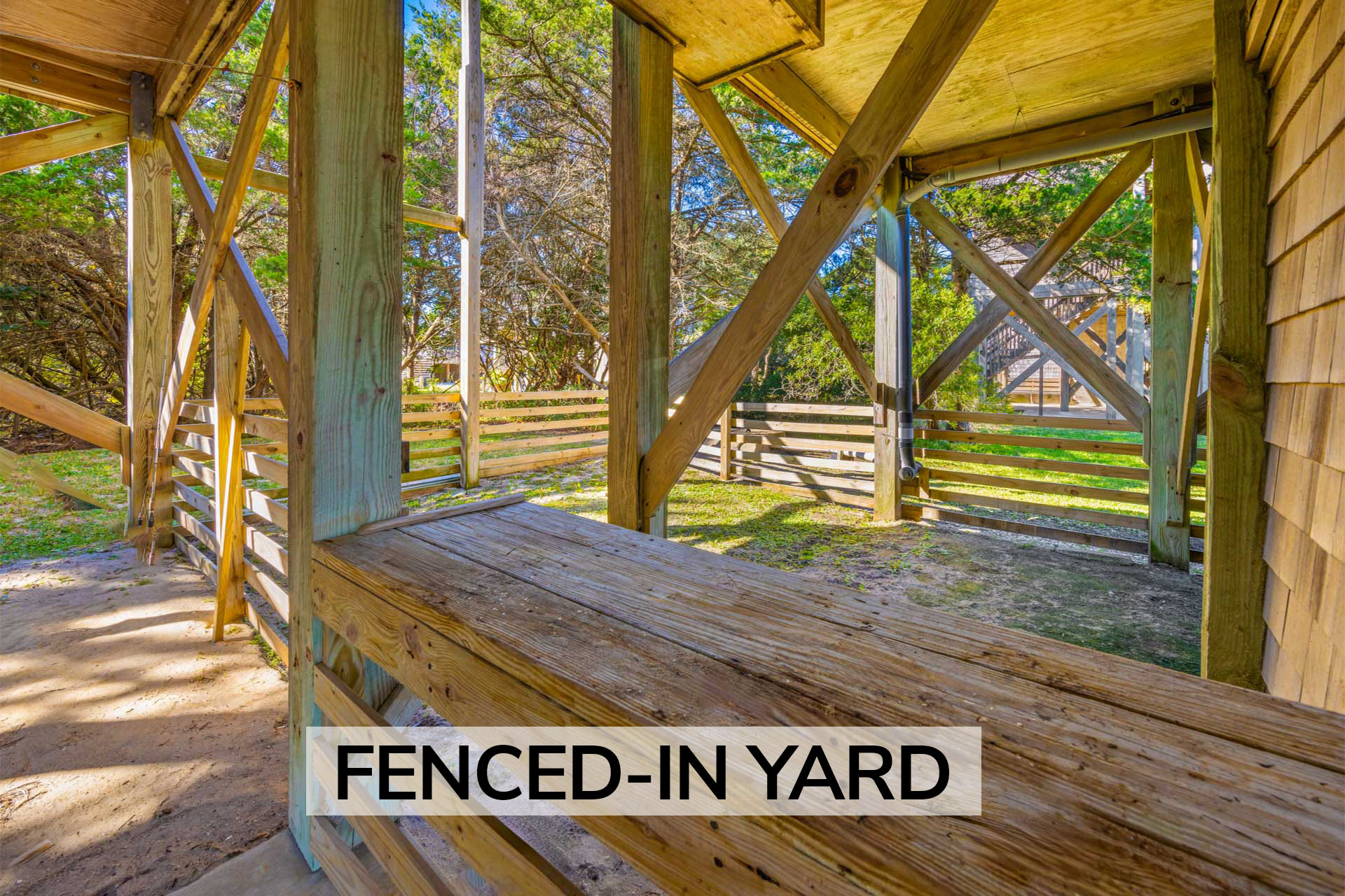 Surf Or Sound Realty 1216 Seaglasses Fenced In Yard Label