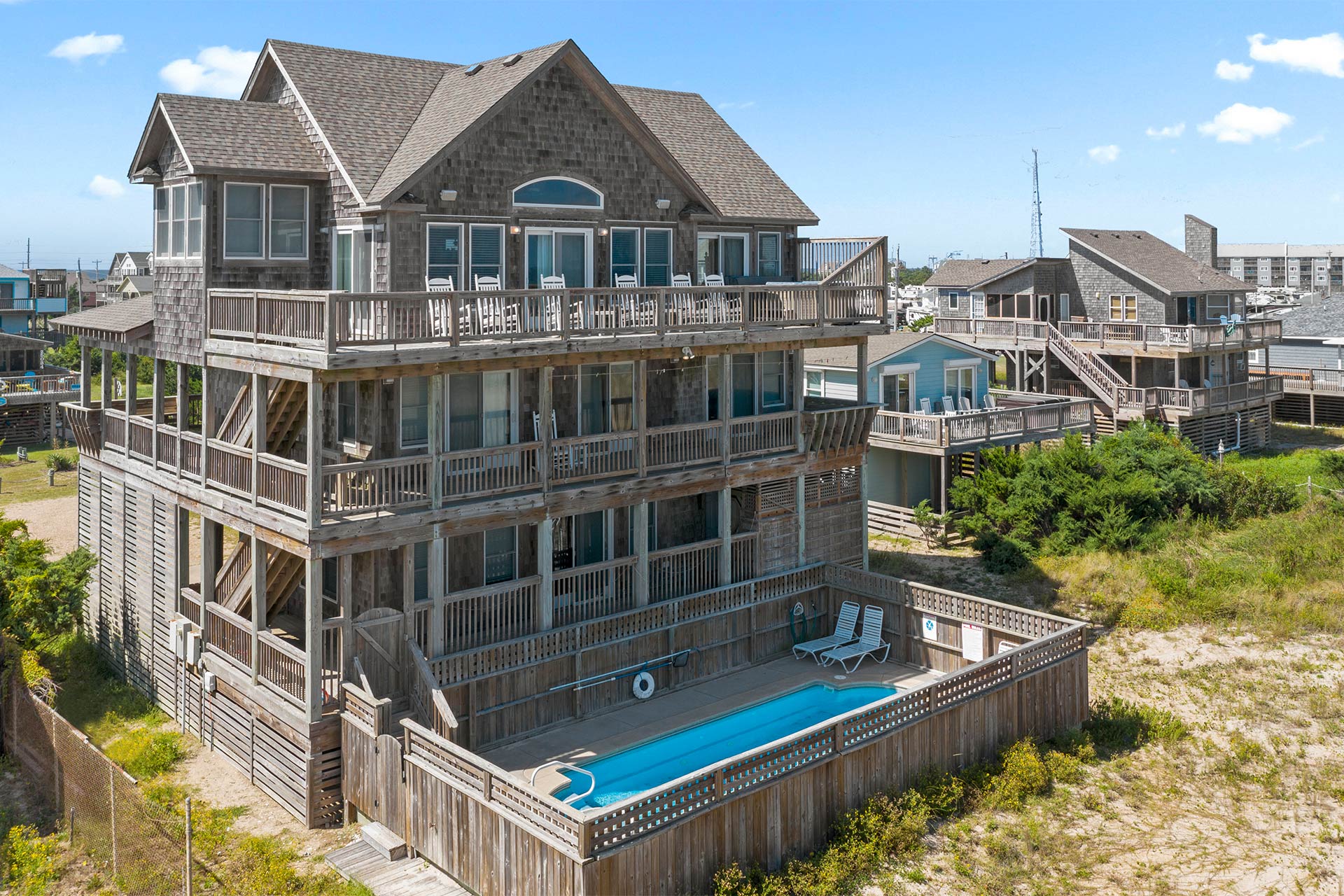 Surf Or Sound Realty 662 Sea Castle Drone Left Rear 3359837