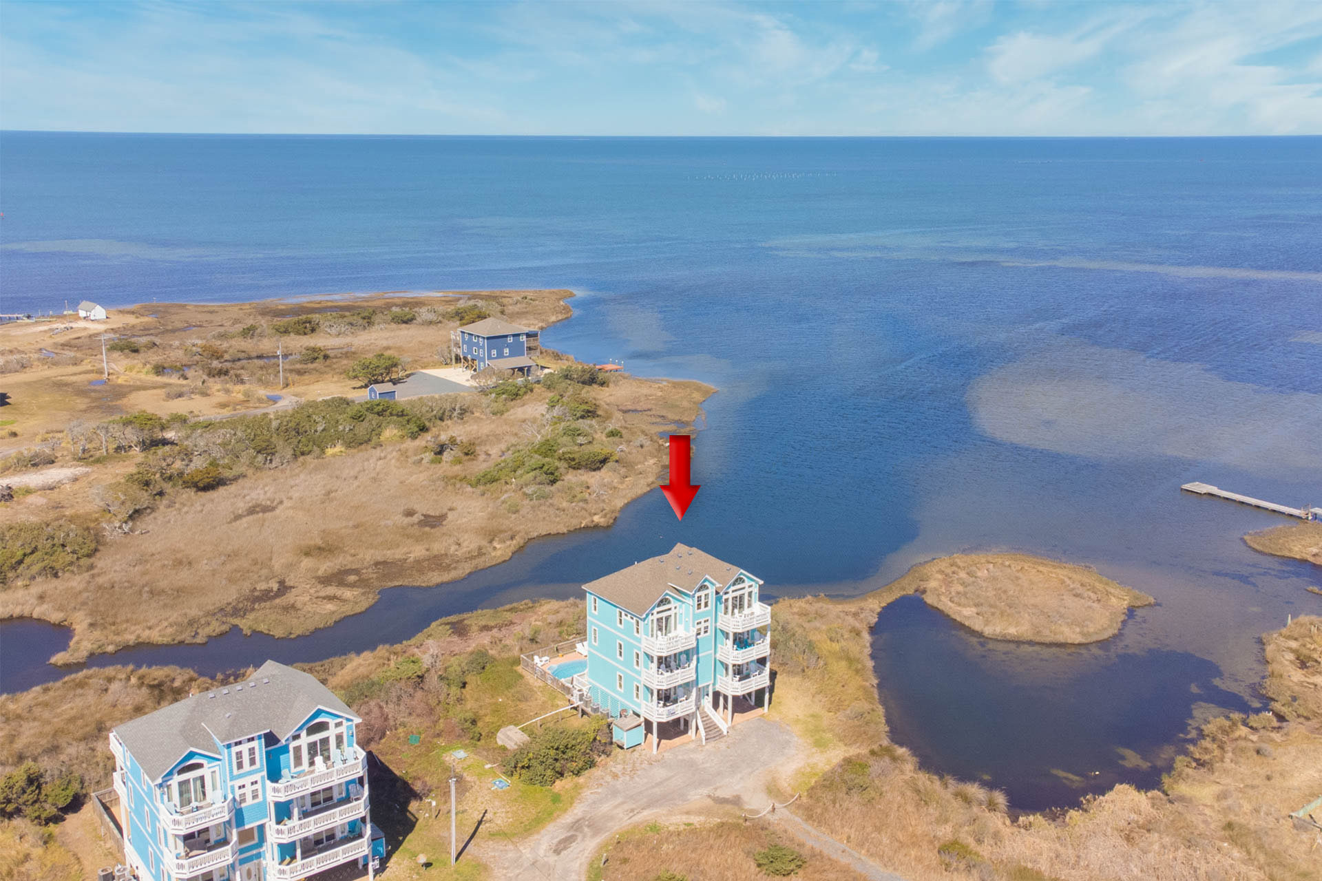 Surf Or Sound Realty 747 Paradise Cove Exterior 5 Arrow