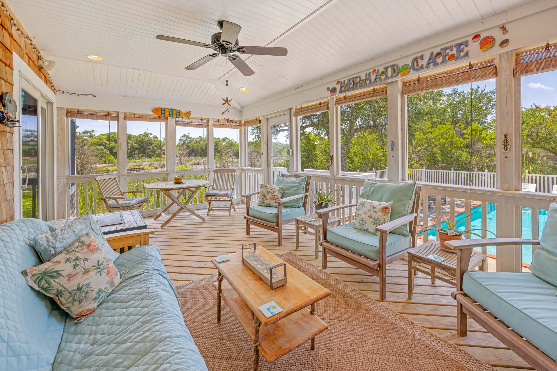 Surf Or Sound Realty 774 Mermaid Cafe Screened Porch 1