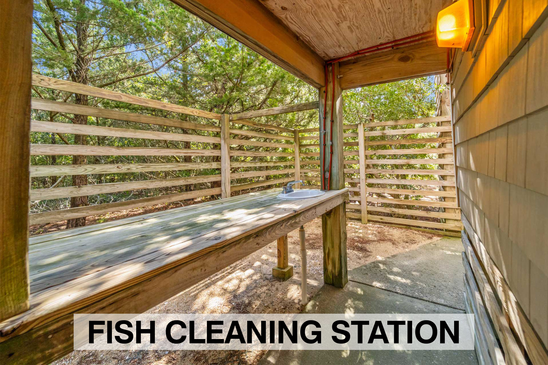 Surf Or Sound Realty 1155 Hatteras Hideout Fish Cleaning Station Label